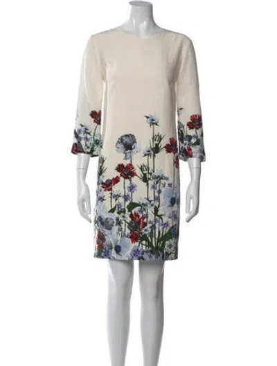 Pre-owned Erdem Silk Knee-length Dress In Neutral