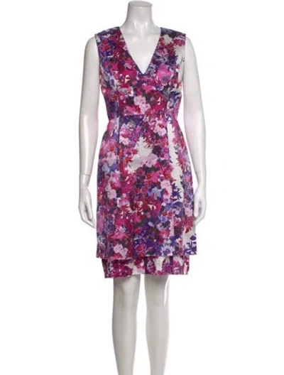 Pre-owned Erdem Silk Knee-length Dress In Pink