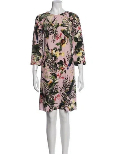 Pre-owned Erdem Silk Knee-length Dress In Pink