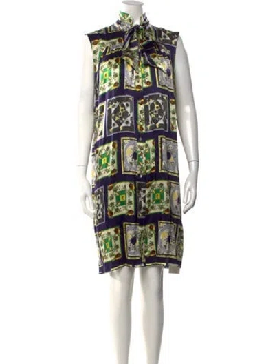 Pre-owned Erdem Silk Knee-length Dress In Purple