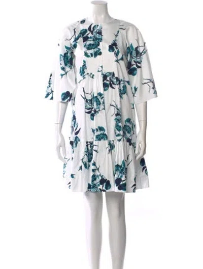 Pre-owned Erdem Silk Knee-length Dress In White