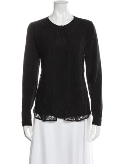 Pre-owned Erdem Silk Lace Pattern Blouse In Gray