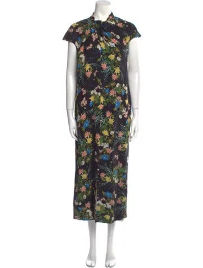 Pre-owned Erdem Silk Long Dress In Black