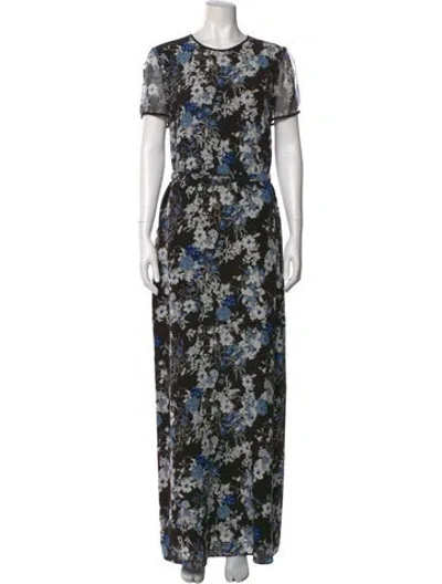 Pre-owned Erdem Silk Long Dress In Black