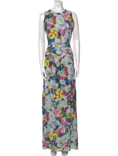Pre-owned Erdem Silk Long Dress In Black