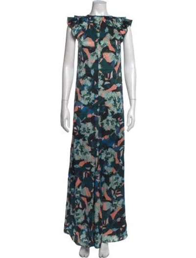 Pre-owned Erdem Silk Long Dress In Blue