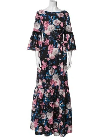 Pre-owned Erdem Silk Long Dress In Multi