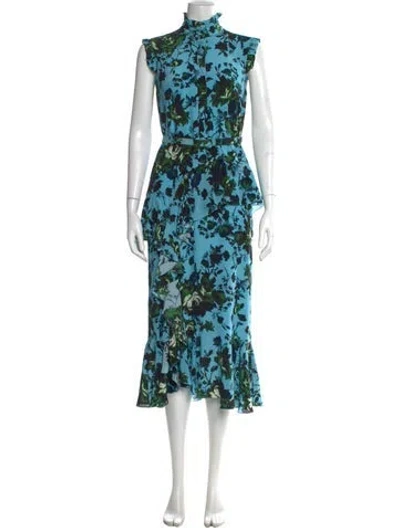 Pre-owned Erdem Silk Long Dress In Multi