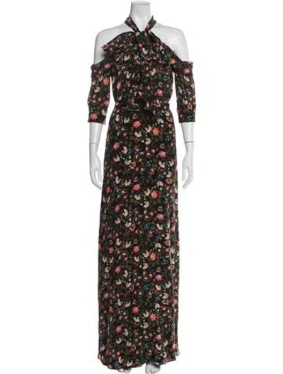 Pre-owned Erdem Silk Long Dress In Multi