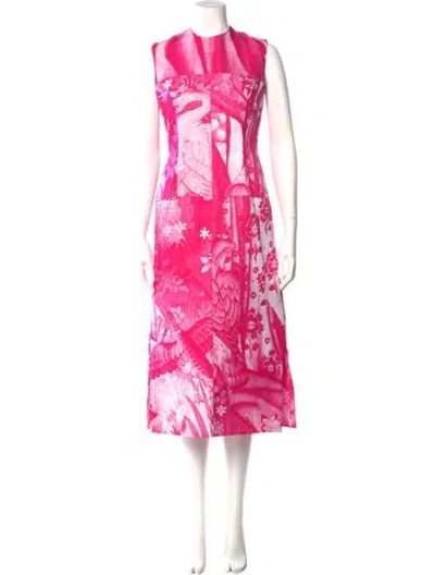 Pre-owned Erdem Silk Long Dress In Pink