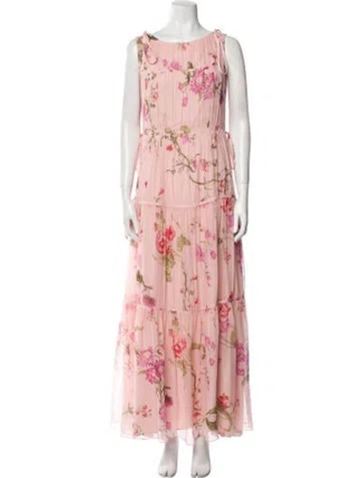 Pre-owned Erdem Silk Long Dress In Pink