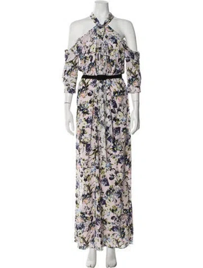 Pre-owned Erdem Silk Long Dress In Pink