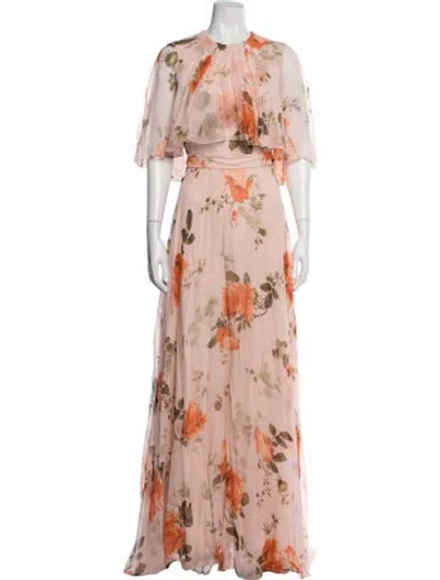 Pre-owned Erdem Silk Long Dress In Pink