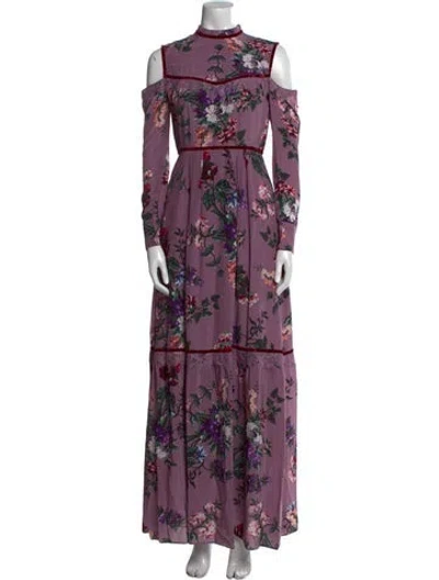 Pre-owned Erdem Silk Long Dress In Purple