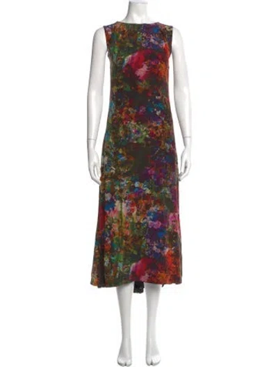 Pre-owned Erdem Silk Long Dress In Purple