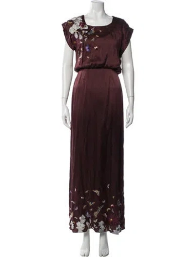 Pre-owned Erdem Silk Long Dress In Red