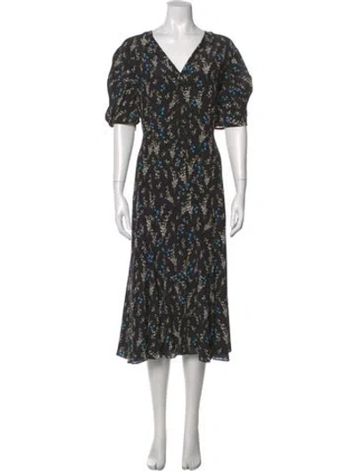 Pre-owned Erdem Silk Long Dress W/ Tags In Blue