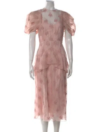 Pre-owned Erdem Silk Long Dress W/ Tags In Pink
