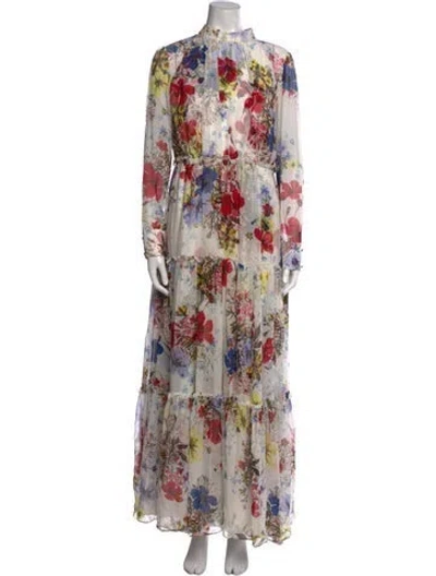 Pre-owned Erdem Silk Long Dress In White