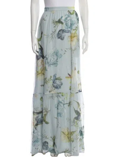 Pre-owned Erdem Silk Long Skirt W/ Tags In Blue