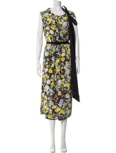 Pre-owned Erdem Silk Midi Length Dress In Black