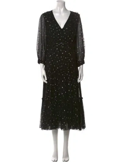 Pre-owned Erdem Silk Midi Length Dress In Black