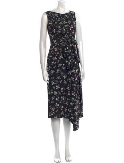 Pre-owned Erdem Silk Midi Length Dress In Black