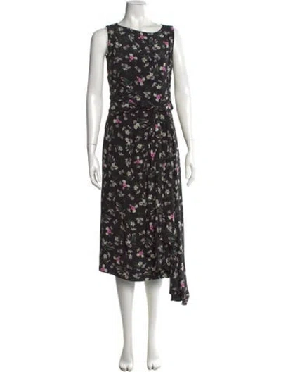Pre-owned Erdem Silk Midi Length Dress In Black