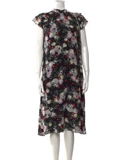 Pre-owned Erdem Silk Midi Length Dress In Black
