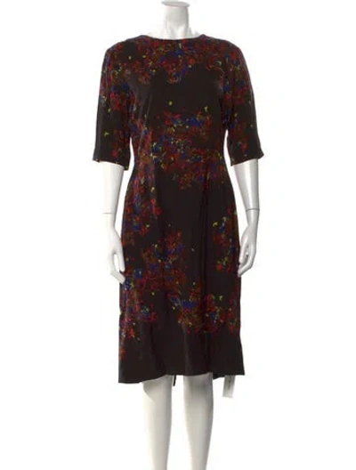 Pre-owned Erdem Silk Midi Length Dress In Black