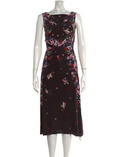 Pre-owned Erdem Silk Midi Length Dress In Black