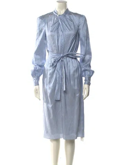 Pre-owned Erdem Silk Midi Length Dress In Blue
