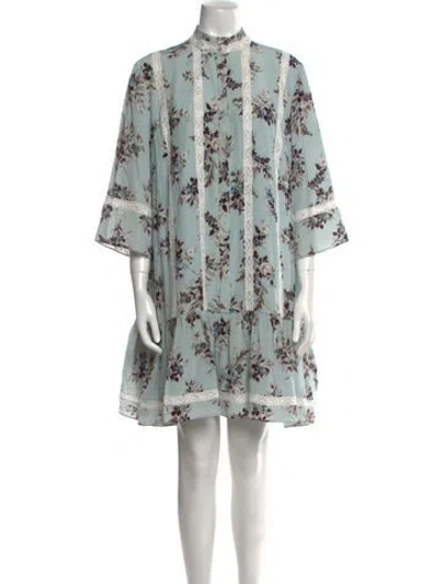 Pre-owned Erdem Silk Midi Length Dress In Blue