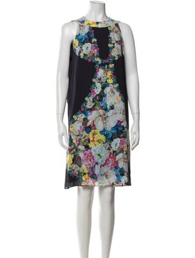 Pre-owned Erdem Silk Midi Length Dress In Blue