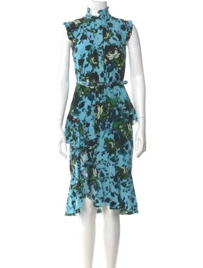Pre-owned Erdem Silk Midi Length Dress In Multi
