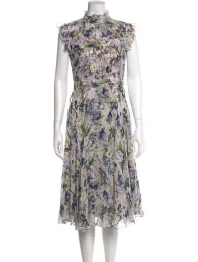 Pre-owned Erdem Silk Midi Length Dress In Pink