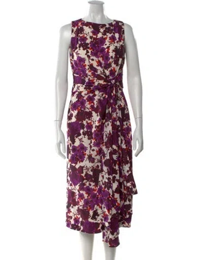 Pre-owned Erdem Silk Midi Length Dress In Purple