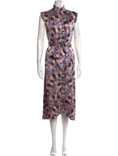 Pre-owned Erdem Silk Midi Length Dress In Purple