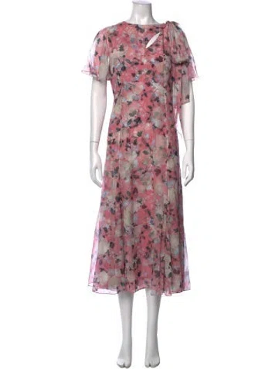 Pre-owned Erdem Silk Midi Length Dress W/ Tags In Pink