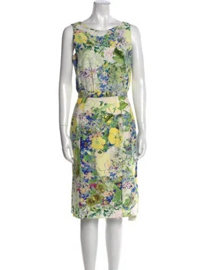 Pre-owned Erdem Silk Midi Length Dress In Yellow
