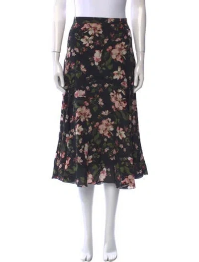 Pre-owned Erdem Silk Midi Length Skirt In Black
