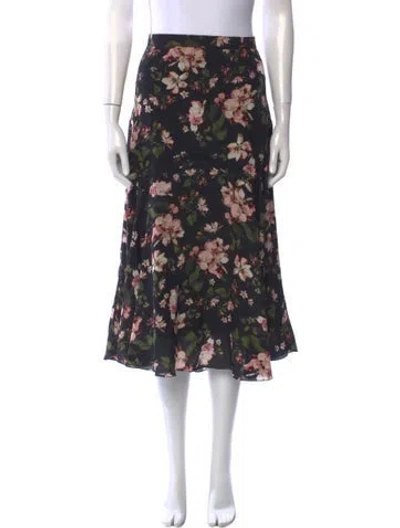 Pre-owned Erdem Silk Midi Length Skirt In Black