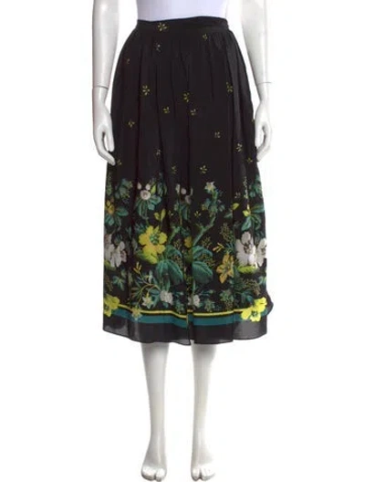 Pre-owned Erdem Silk Midi Length Skirt In Black
