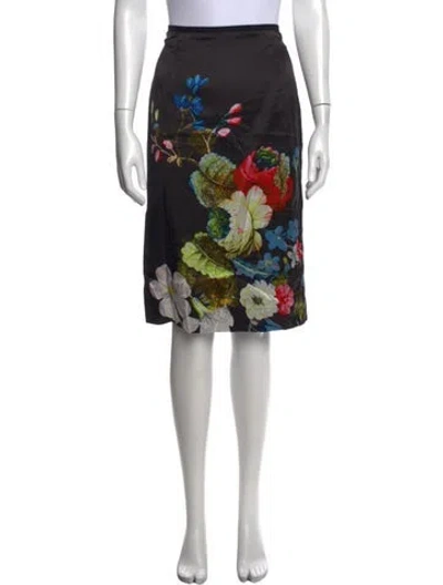 Pre-owned Erdem Silk Midi Length Skirt In Black