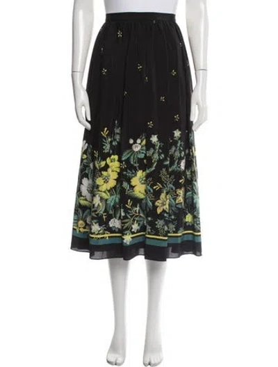 Pre-owned Erdem Silk Midi Length Skirt In Black