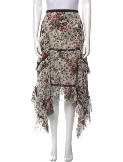 Pre-owned Erdem Silk Midi Length Skirt In Neutral