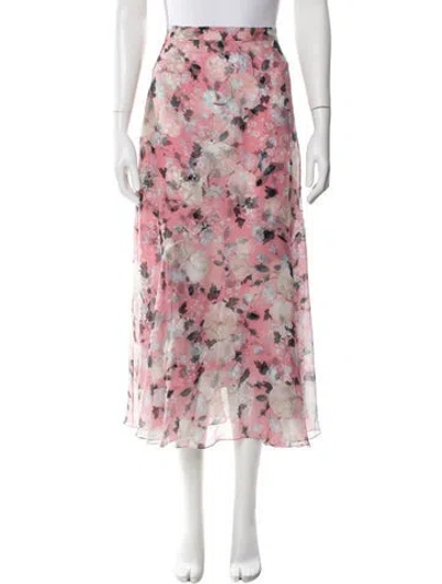 Pre-owned Erdem Silk Midi Length Skirt In Pink
