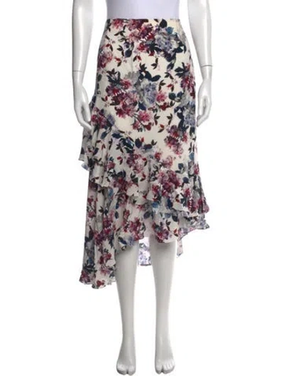 Pre-owned Erdem Silk Midi Length Skirt In White