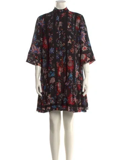 Pre-owned Erdem Silk Mini Dress In Black