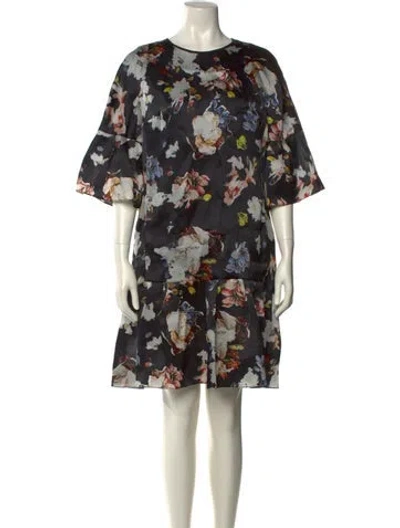 Pre-owned Erdem Silk Mini Dress In Black
